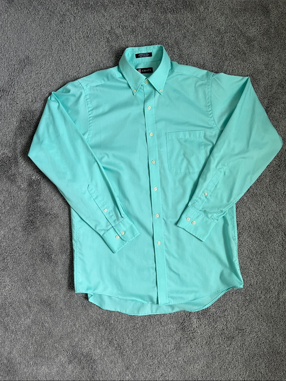 Chaps Men's Button-Down Dress Shirt in Aqua